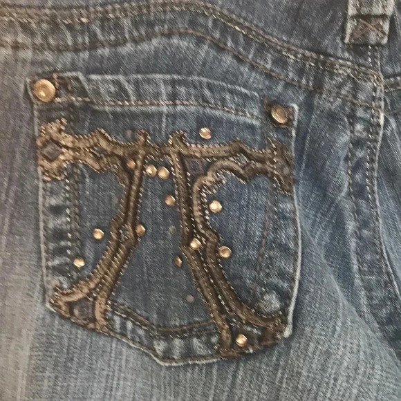 Seven7 Slim Boot Medium Wash Bling Denim Jeans - Picture 5 of 12